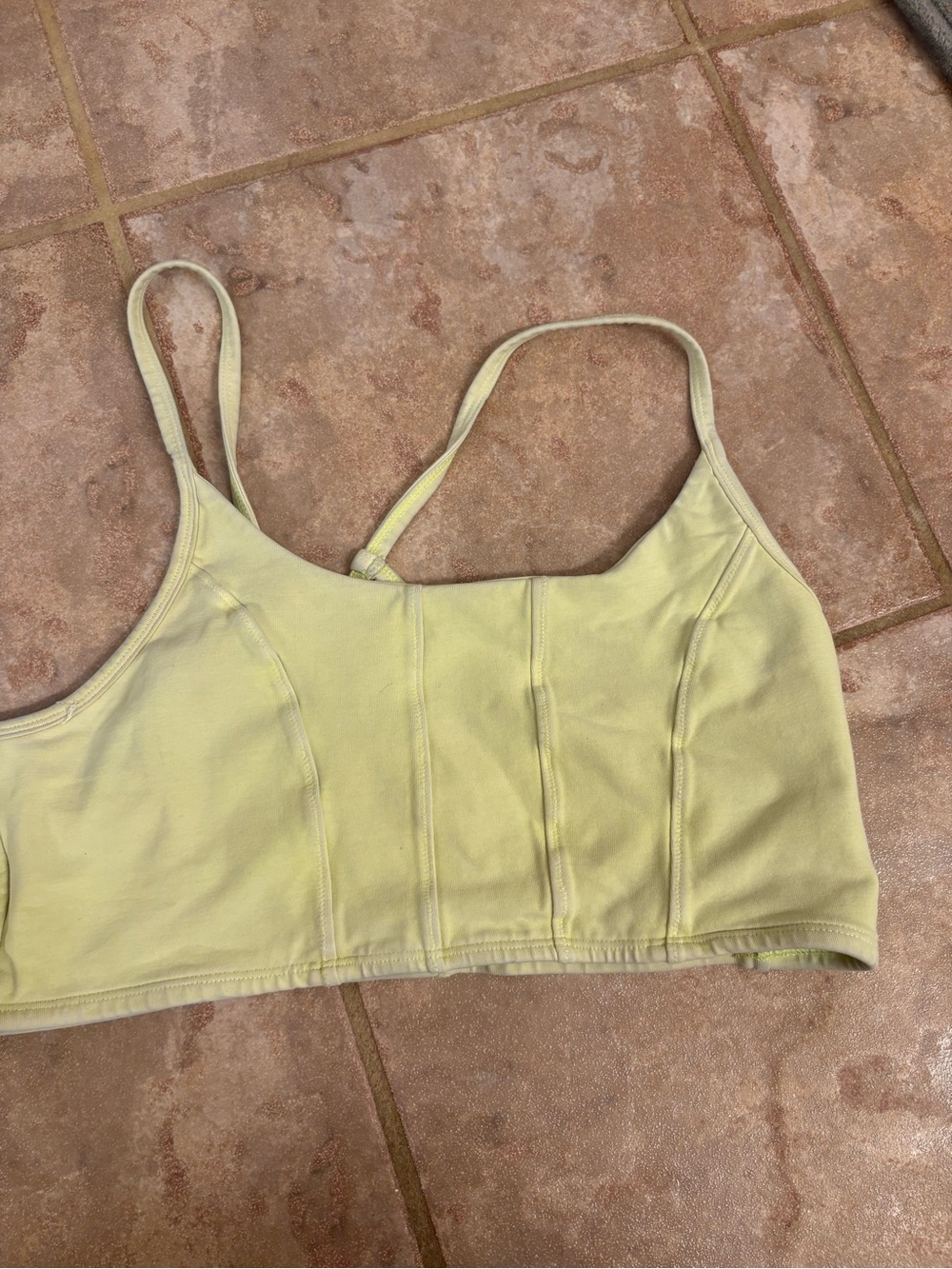 Forever 21 Pale Yellow Cropped Sports Bra